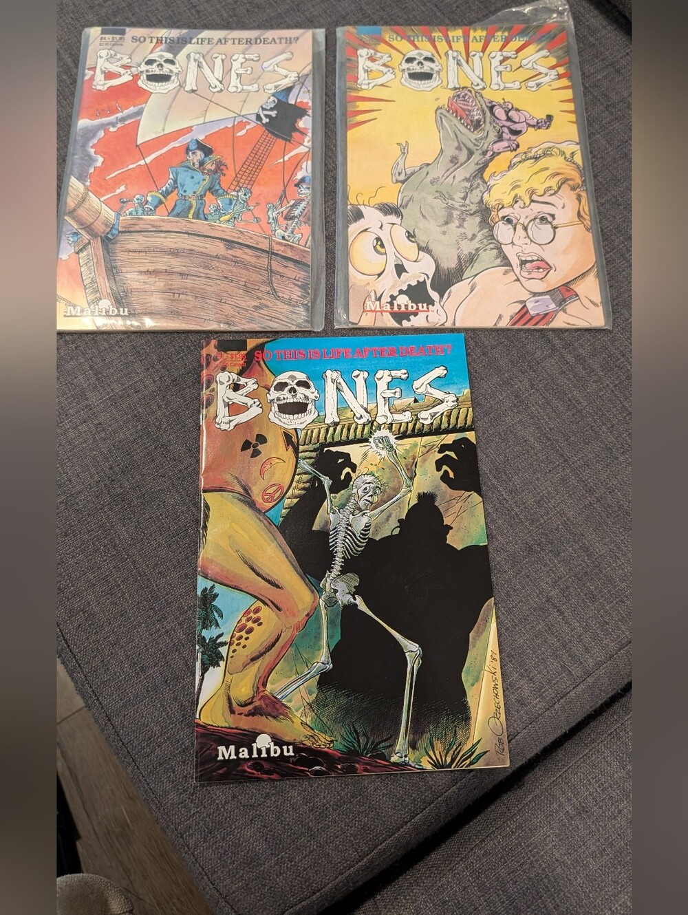 Bones #1 #3 #4 Malibu Comics 1987 Copper Age 3 Issue Comic Book Lot